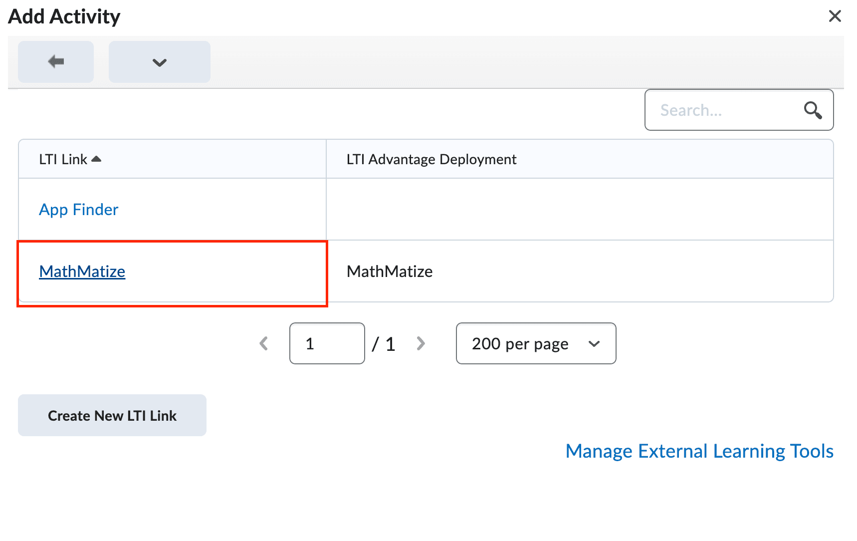Brightspace existing activities